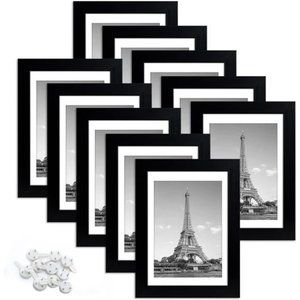 5x7 Picture Frame Set of 10, Display Pictures 4x6 with Mat or 5x7 Without Mat